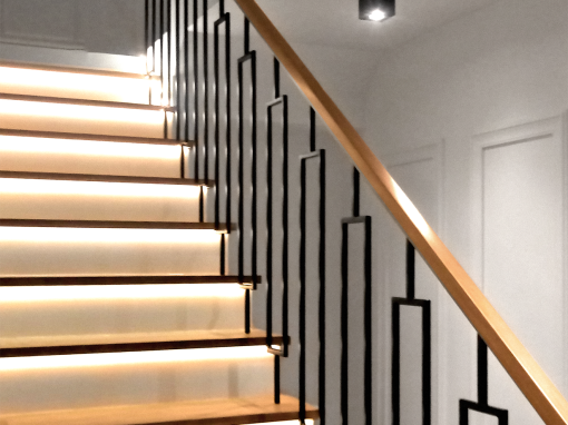 Balustrada art déco ze stalowym panelem